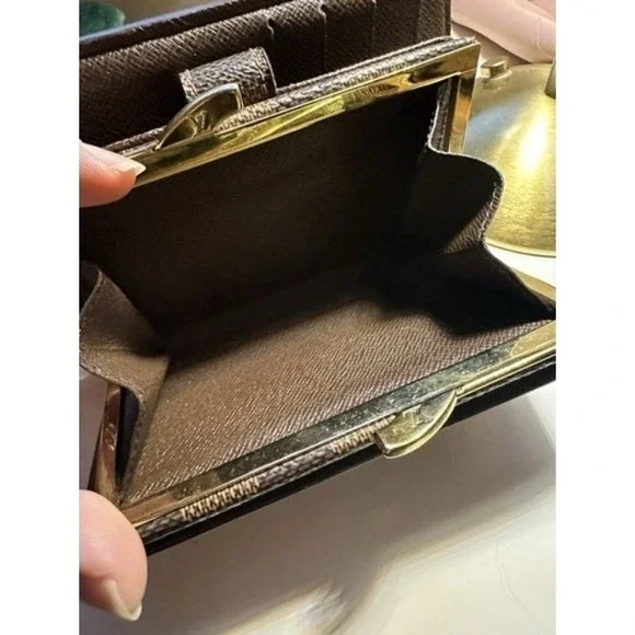 Vintage Louis Vuitton Damier Ebene Porte-Monnaie Viennois French Purse Wallet - Picture 10 of 16